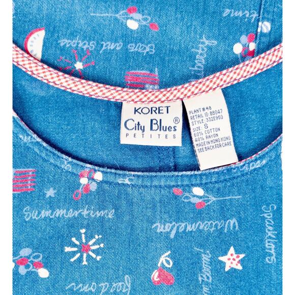 Vtg Americana Denim Dress SMALL 6-8 Jean Jumper American Flag Patriotic July 4th - Picture 13 of 13